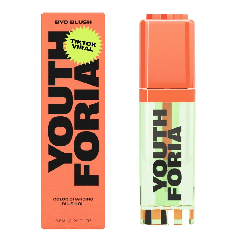 Youthforia BYO Blush – Fard à joues huile changeante, teinte adaptée au pH, vegan et sans cruauté
