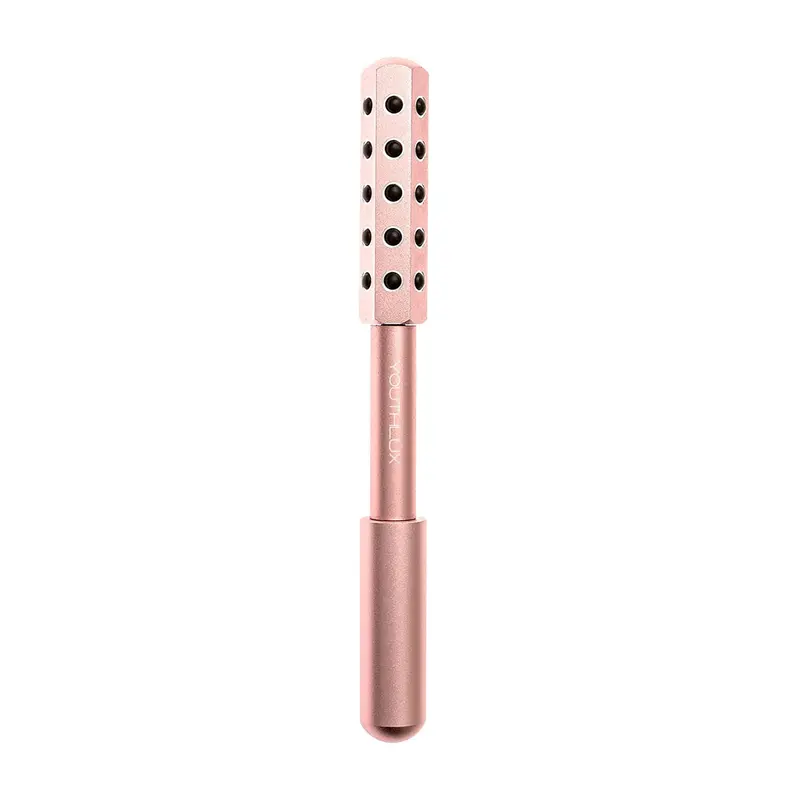 YOUTHLUX Radiance Roller – Pierre germanium pour éclat et contour du visage | Rouleau facial doré rose
