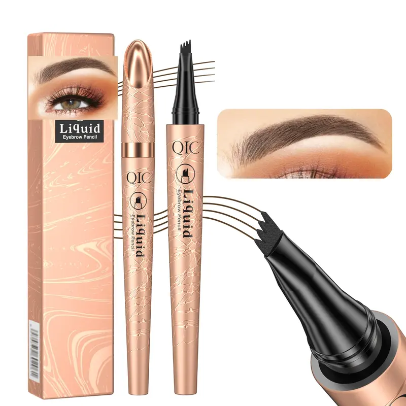 Yulinlon Q706 Stylo Sourcils – Design à Quatre Pointes, Précis et Waterproof (2# Brun Foncé)