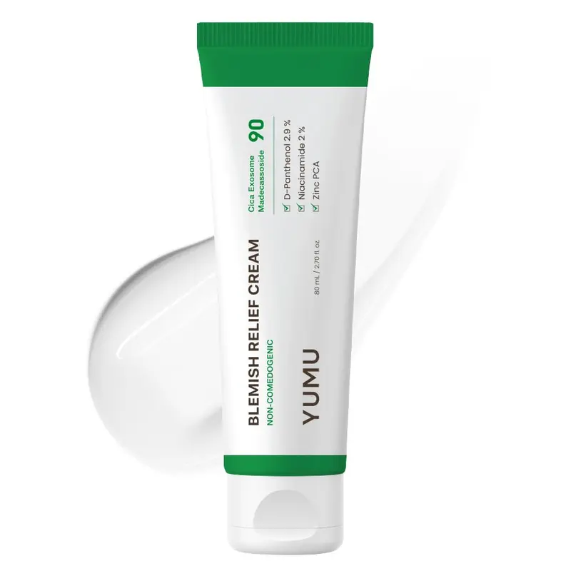 YUMU Cica Exosome Zinc – Crème Soin Apaisante pour Peaux Sensibles et Imperfections, Hydratation Légère (80 ml)