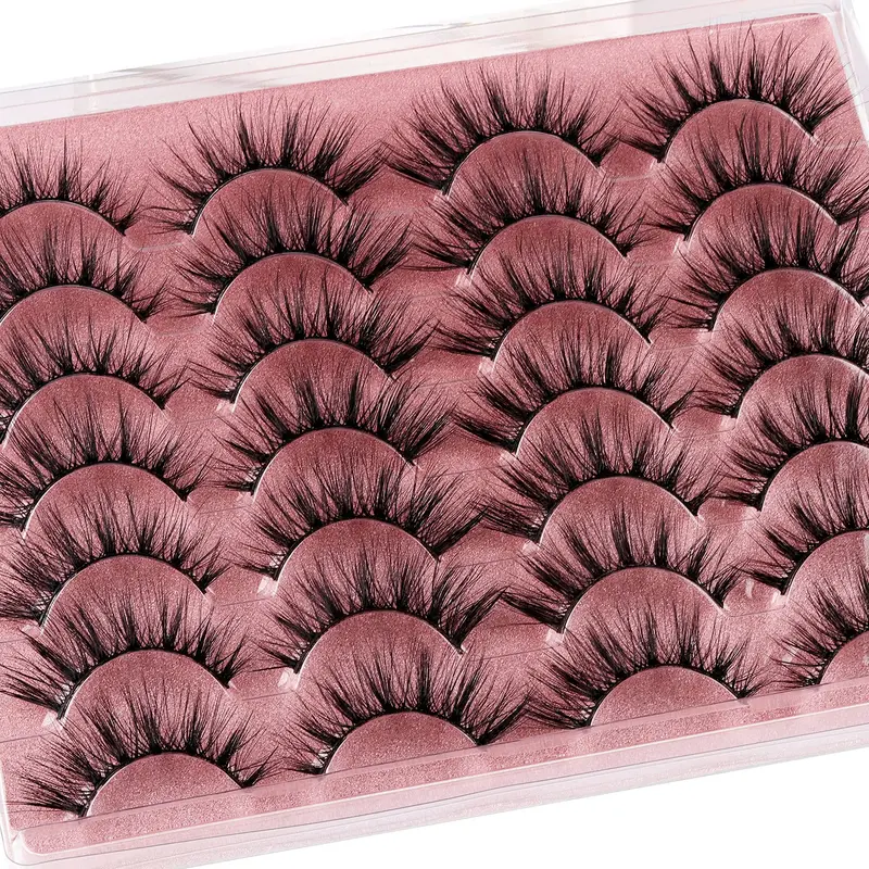 zanlufly – Faux cils fins et naturels, effet œil de chat, 14 paires, fait main, volume léger
