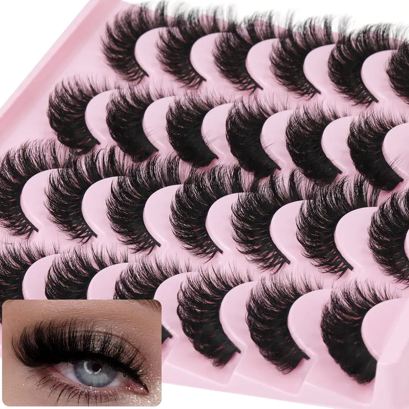 zanlufly Faux Cils Russes Bande – Regard œil-de-chat, Volume Dramatic, Effet Extension, 14 Paires
