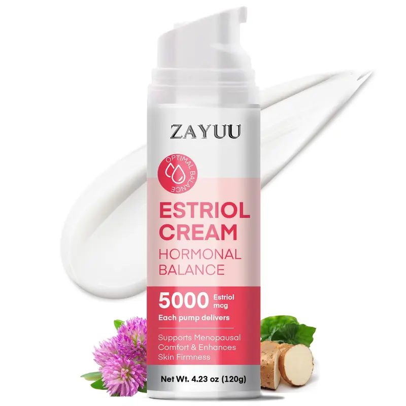 ZAYUU Crème Visage Estriol – Hydratation Quotidienne, Extraits d’Igname Sauvage, Trèfle Rouge & Soja, Absorption Rapide, Flacon-Pompe 120 g