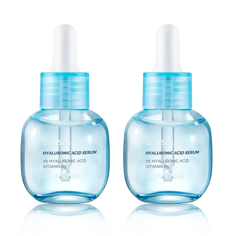 ZealSea Sérum Hyaluronique Visage – Hydratation Intense, Micro-aiguilletage, Sans Parfum, EWG, Vegan (2 x 30 ml)