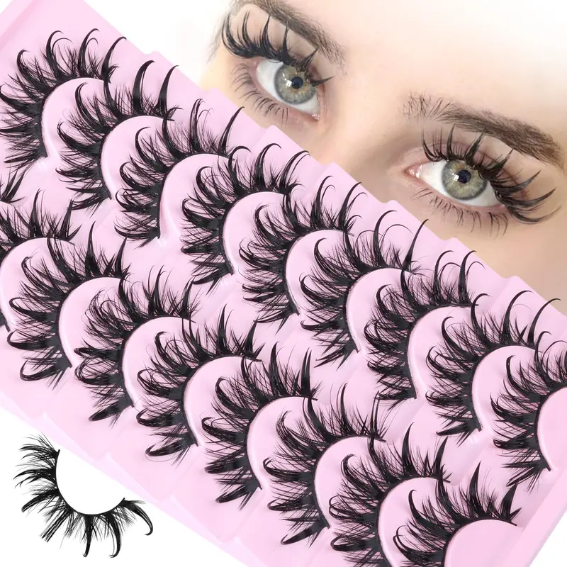 Zegaine Cils Manga D-Curly — Œil-de-chat Dramatique, Wet Look, Style Thaï, Longueur 12-20 mm, 9 Paires