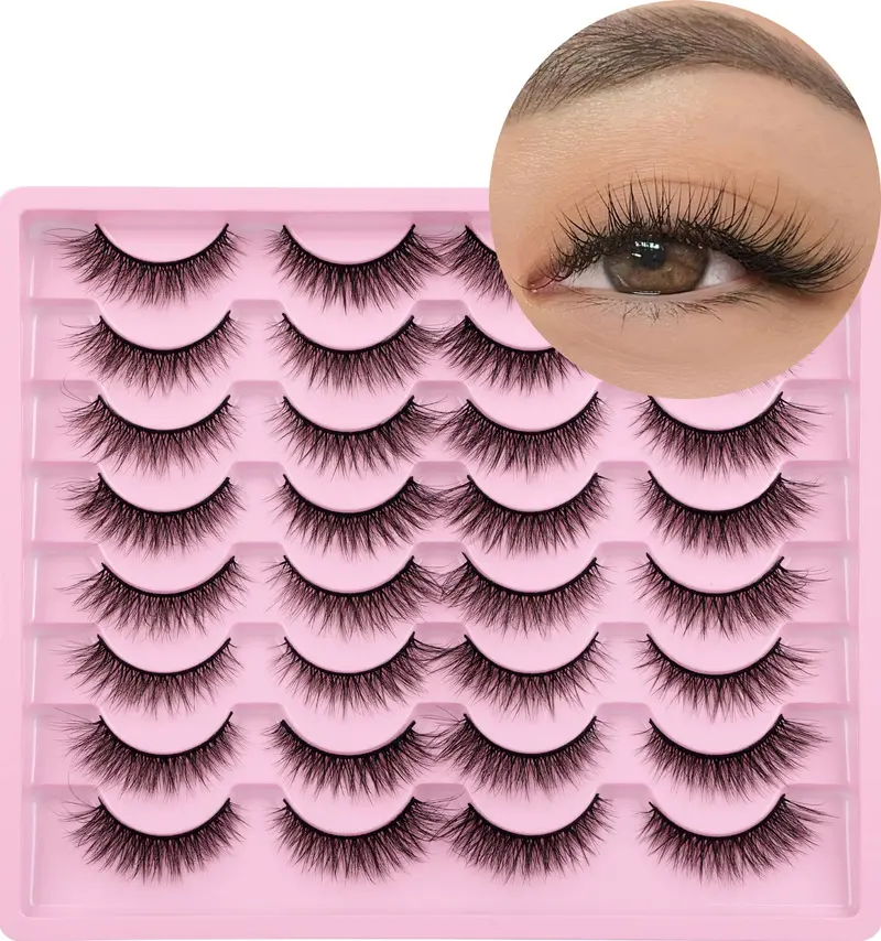 Zegaine Cils Wispy 12mm Naturel – Faux Cils Œil-de-Chat, 16 paires