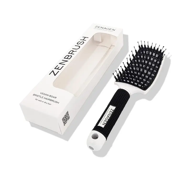ZENAGEN Zen Brush (Blanc) — Démêlage en douceur, stimulation du cuir chevelu, design léger et ergonomique