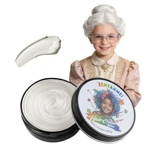 ZENTANMEI Cire Coiffante Temporaire Blanche – Coloration Cheveux Lavable 60 ml