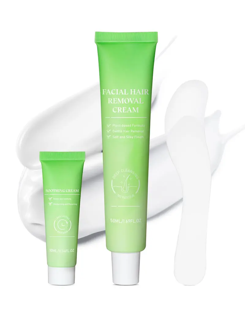 Zeponyx Crème Dépilatoire Visage 2-en-1 – Lèvre Supérieure et Menton, 4 Min, Peau Lisse 7 Jours