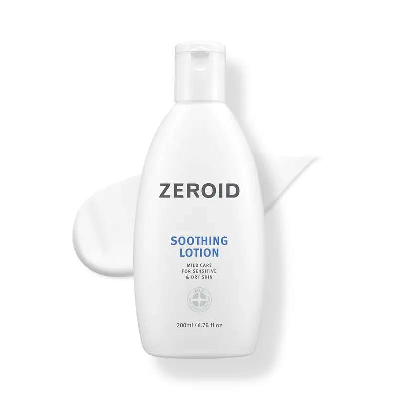 ZEROID | Lait Apaisant pour Peau Sensible — Hydratation légère et Barrière Cutanée renforcée | 200 ml