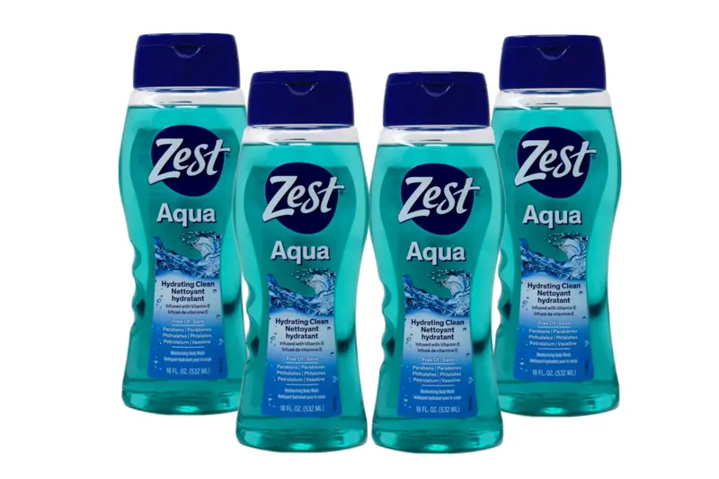 Zest Aqua Gel Douche – Lot de 4, 540 ml, Hydratation et Fraîcheur