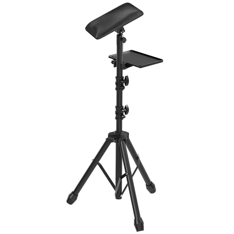ZHOOGE Support Bras et Jambes pour Tatouage – Tripode avec Plateau, Réglable et Inclinaison, Noir