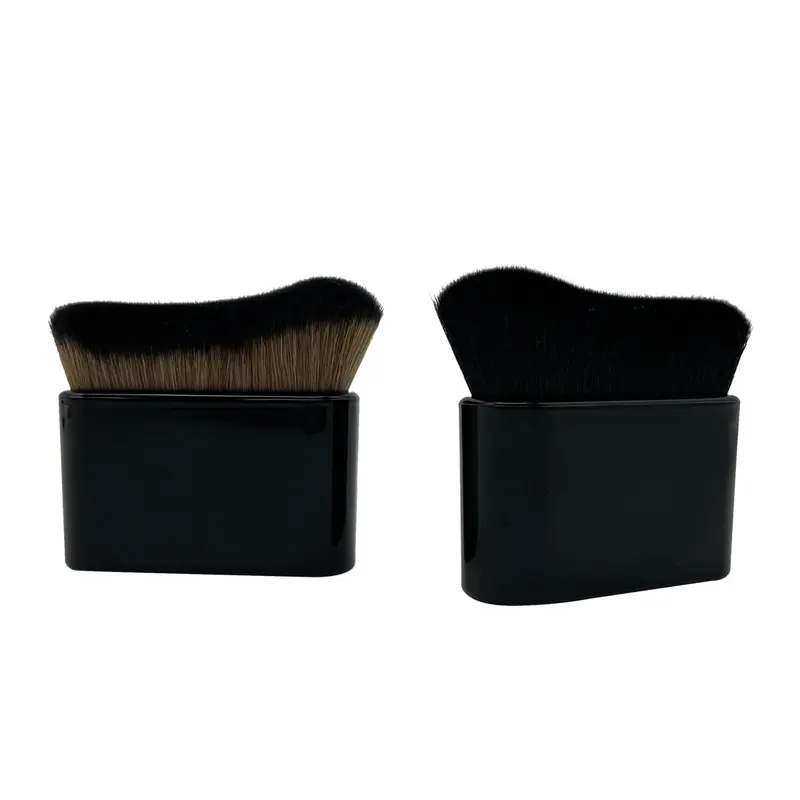 zhuohai Siren – 2 pièces Brosse Kabuki Corps, Maquillage Visage et Corps, Faux Bronzer (Noir Mat)