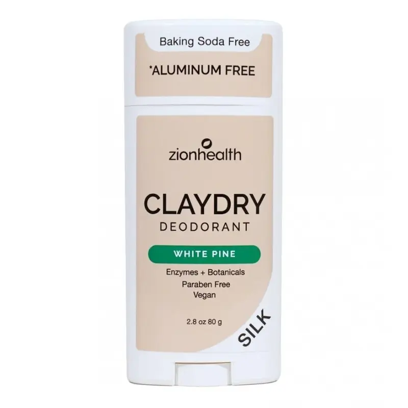 Zion Health Déodorant Bâton à l’Argile – Pin blanc, 80 g, sans aluminium