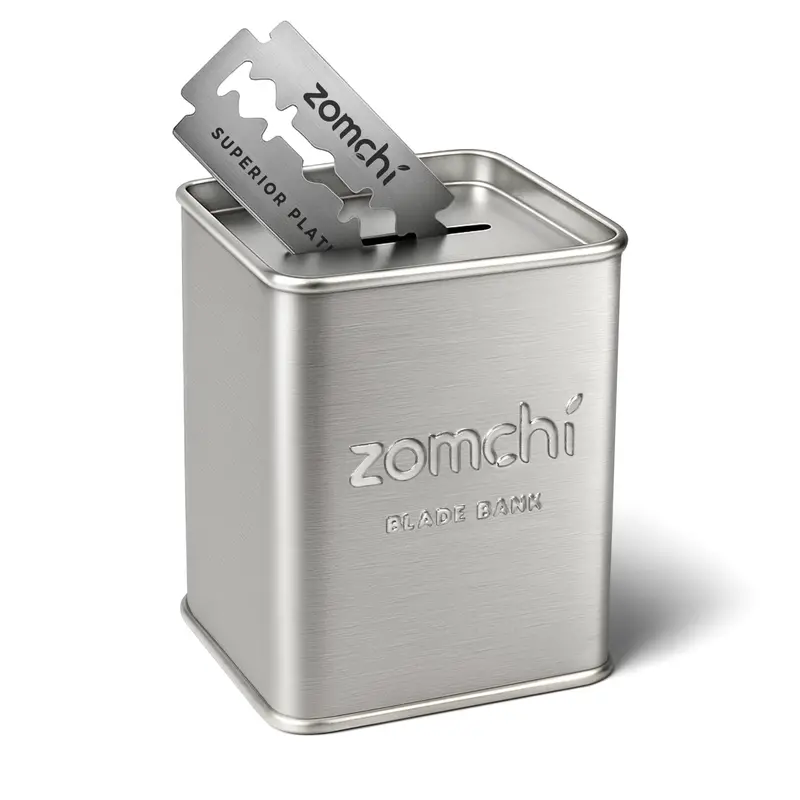ZOMCHI Blade Bank – Boîte de sécurité pour l’élimination des lames de rasoir (argent)