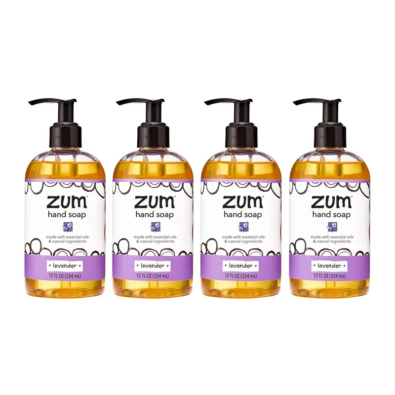 Zum Indigo Wild Savon pour les Mains - Liquide Naturel au Parfum Lavande - 12 oz (Lot de 4)