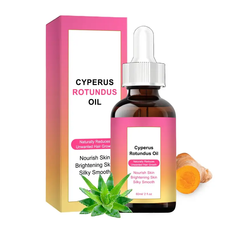ZYGCDZ Huile de Cyperus Rotundus – épilation naturelle pour réduire et ralentir la repousse, peau apaisée, ingrédients biologiques, 60 ml (01)